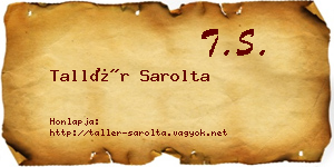 Tallér Sarolta névjegykártya